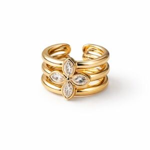 May Accessories gold plated floral accent ear cuff ✨